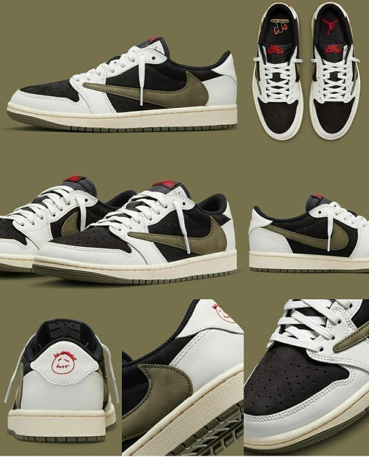 Jordan
x Travis Scott Air Jordan 1 Low OG "Medium Olive" Sneakers