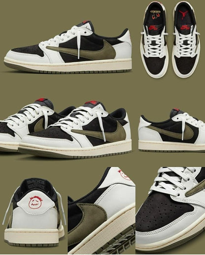 Jordan
x Travis Scott Air Jordan 1 Low OG "Medium Olive" Sneakers